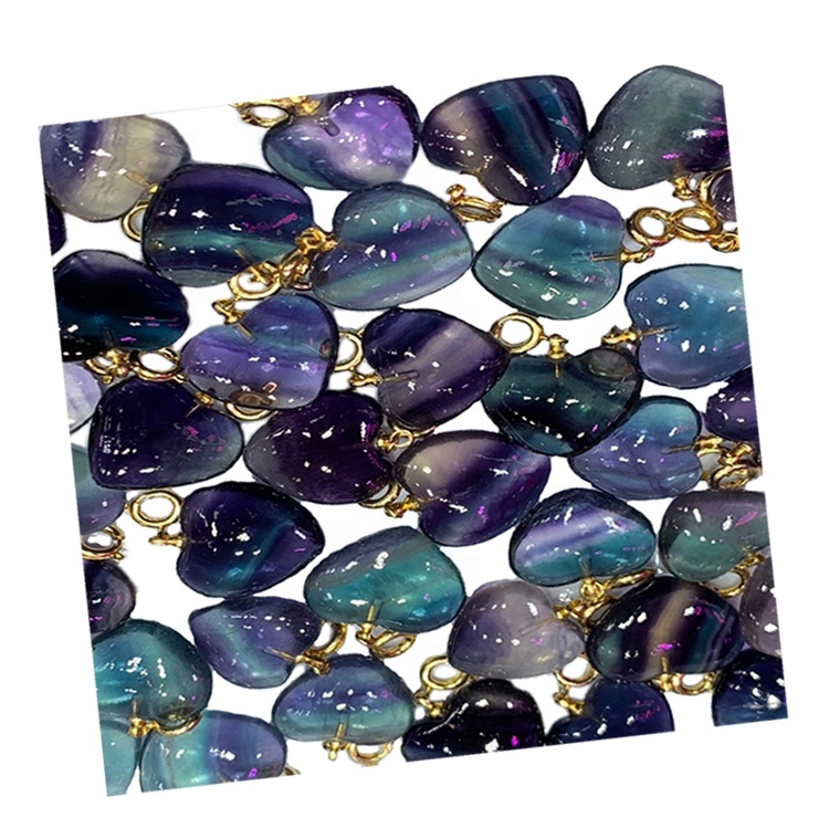 Varëse në formë zemre / varëse fluorite / varëse ari 17