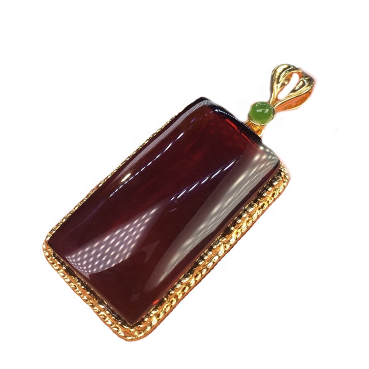 Зајдисонце Црн Амбер Пенден | Златен синџир Пендаран | Подарок ѓердан подарок 17