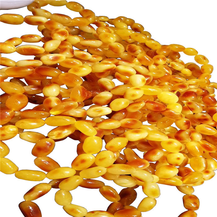 Naturiol Naturiol Ambr Beeswax Beads Beads Gleiniau Siâp Breichled Rhodd 17