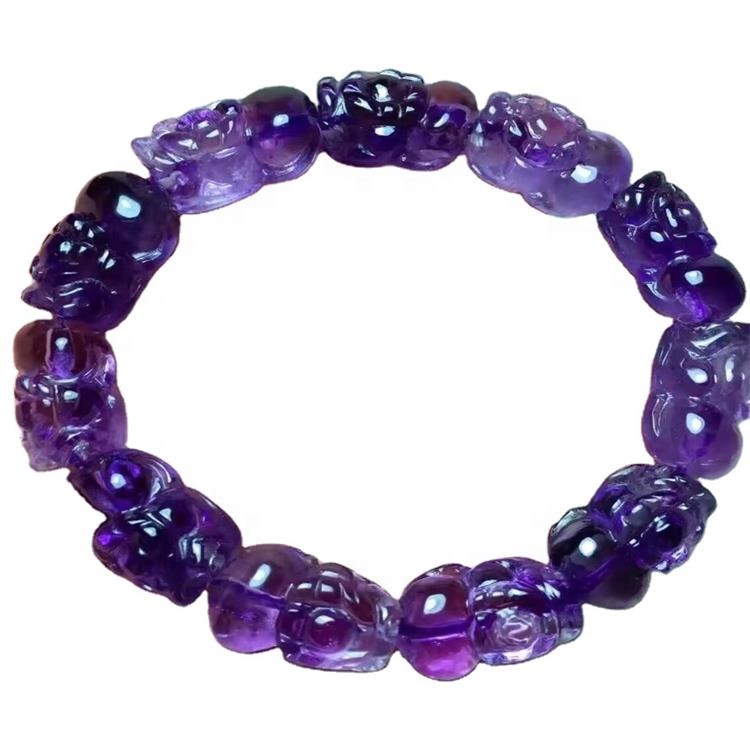 Amethyst rista perlur gera armband skartgripi 17