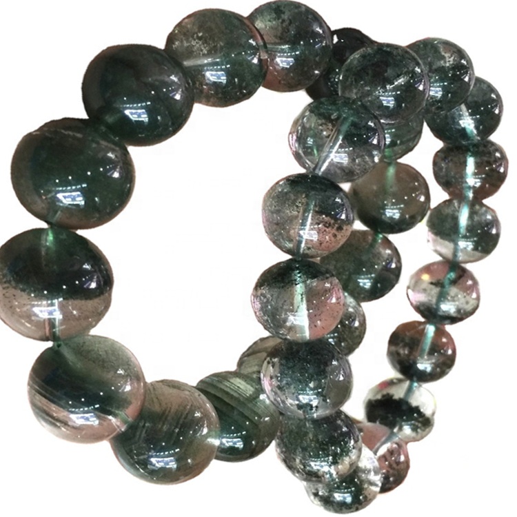 Natural Green Phantom Quartz Crystal Armband, Hágæða Rock Quartz Armband, Crystal Armbönd fyrir gjöf 15