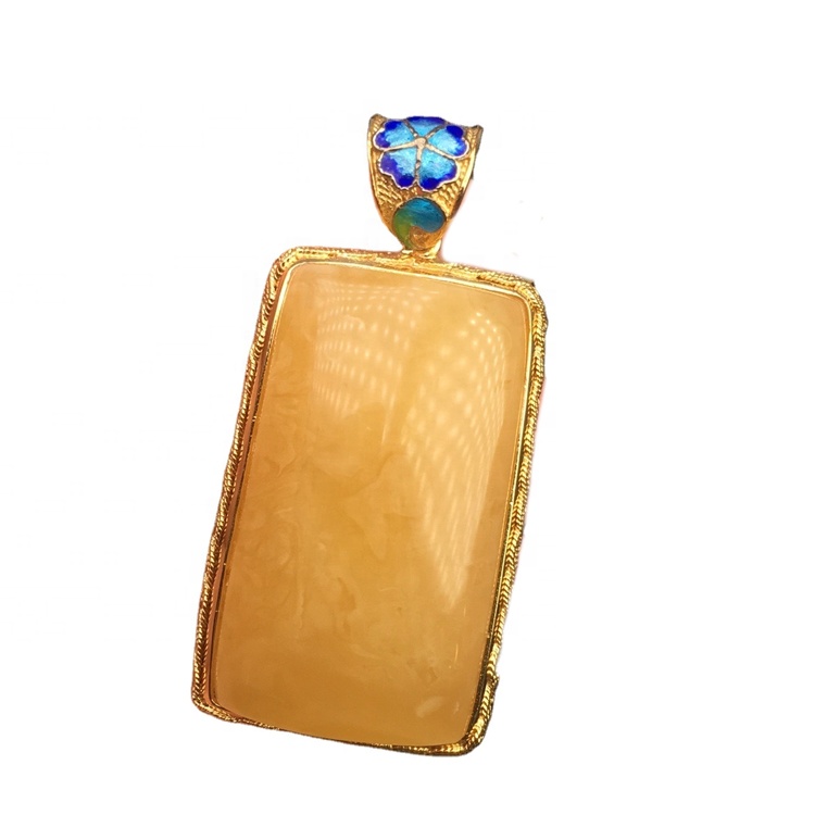 Crystal kloer Gold-Plated Amber Pendant 17