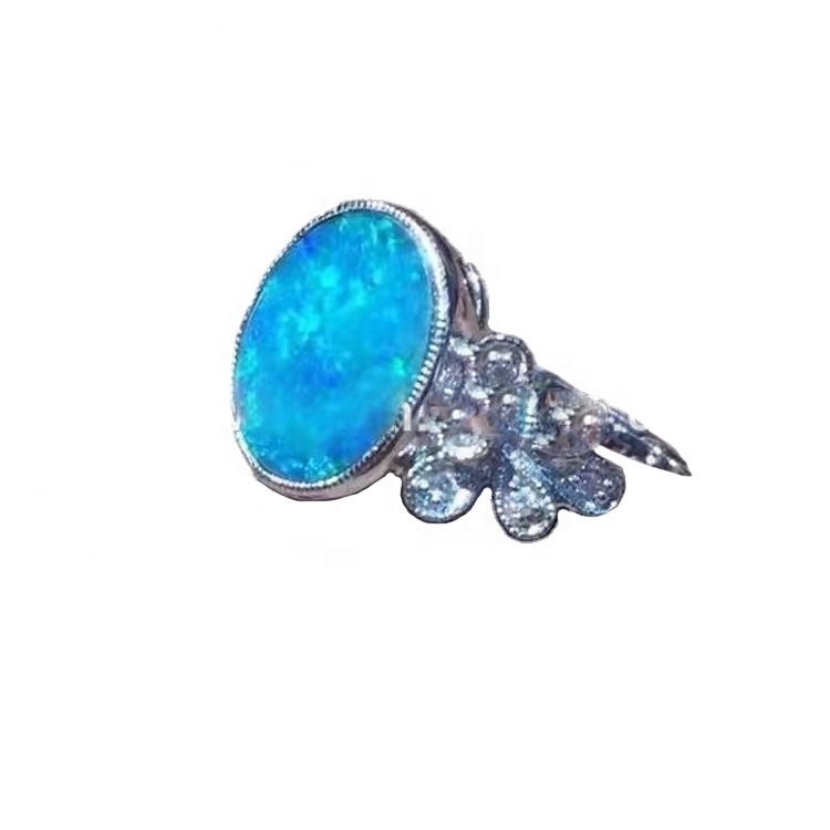 Moda e re 925 unaza të vjetra argjendi opal bizhuteri 40