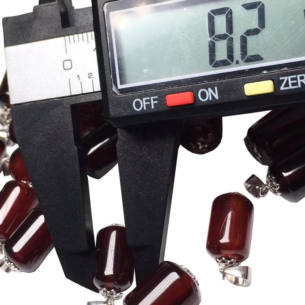 Tilpasset design Natural Clean Garnet Pendant Tube Bead Loose Gemstone Smykker 17