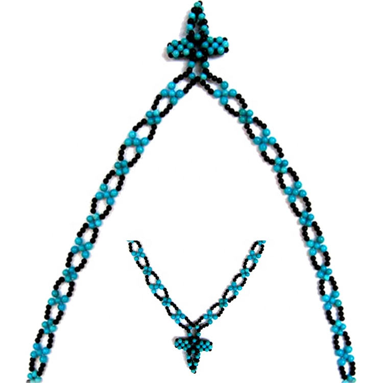 Naturlig Turkis Halskjede Navajo Style Western Southwestern Indian American Smykker 17