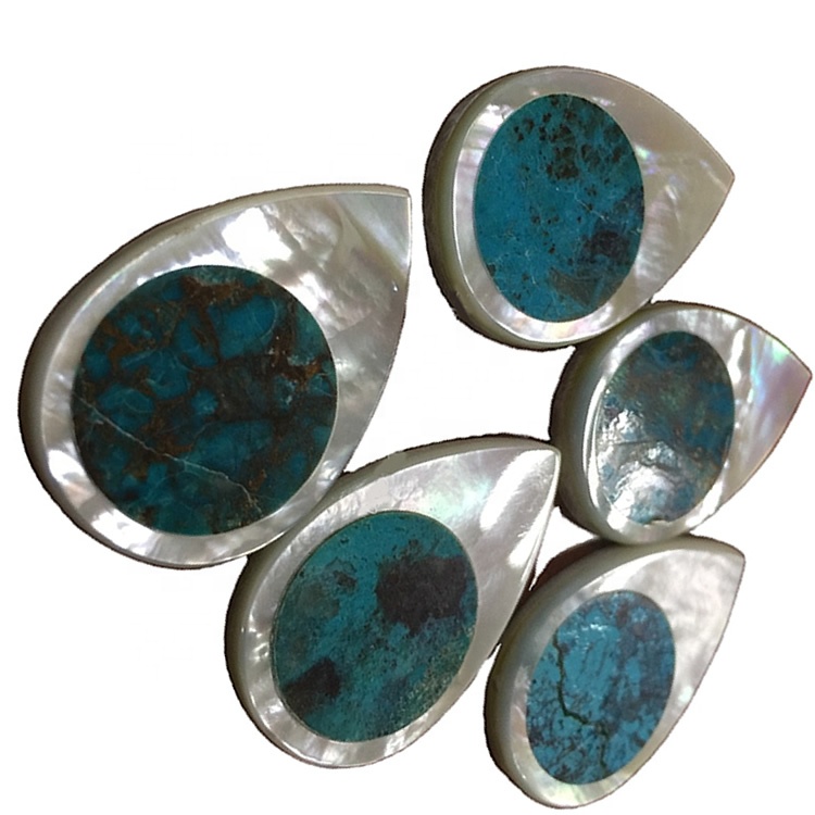 Tirkizna mop ljuska mozaički kabohns abalon mozaik Mop Pendant Pendant Bead Gemstone 41