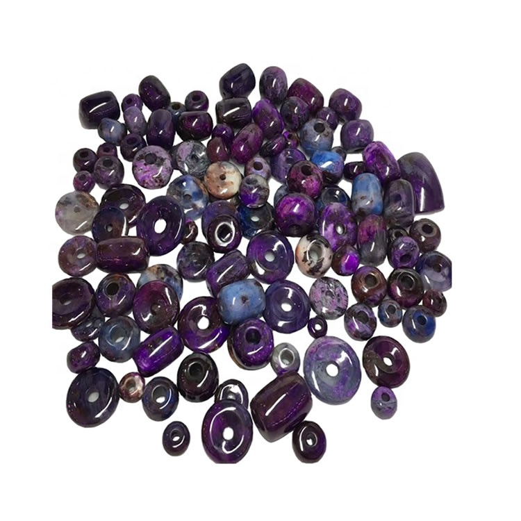 Выраб оптам натуральнага каменя Сугіліт бранзалет каштоўны камень пацеры для ювелірных вырабаў 40