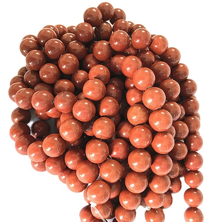 Pietra rossa naturale rossa rotonda perline allentate 6mm 8mm 10mm 12mm 16 filo 17