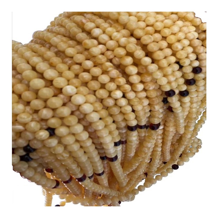 All'ingrosso di alta qualità naturale bianco e giallo ambra atmber beeswax perline perline 17
