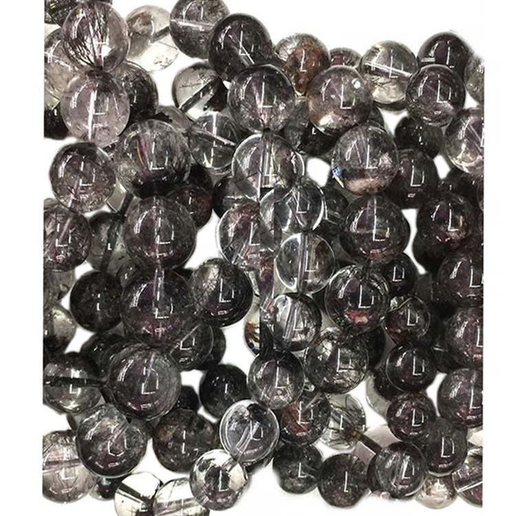 Phantom Quartz Boncuk Bilezik Taş Doğal Çok Renkli Phantom Kuvars Bilezik Yuvarlak Boncuk 17