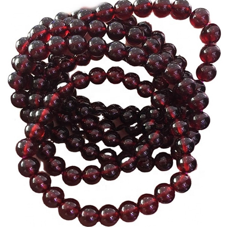 Top Quality Natural Orange Garnet 8mm Single Loop Beads Náramok 17