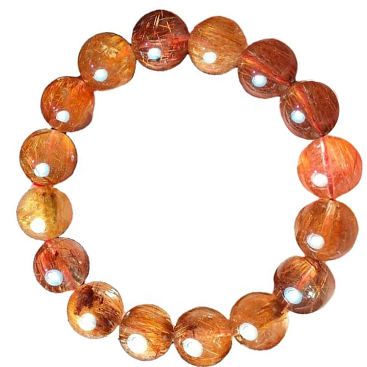 Flokët e artë ruturated kuarc gur gur i çmuar rrumbullakët rruaza shtrirje byzylyk 17