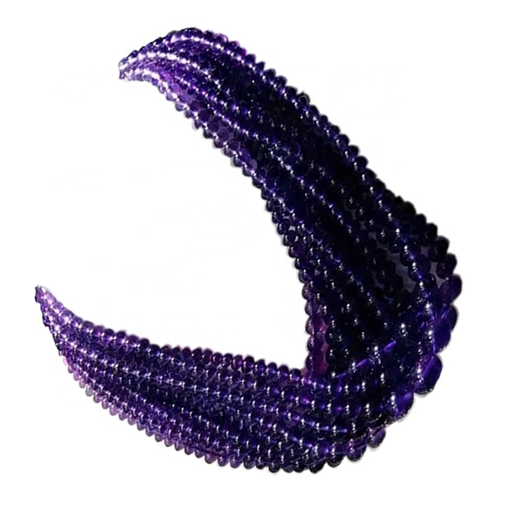 Long Amethyst Halskjede Gaver til kvinner Opera Lengde Halskjede Knottet Halskjede Bead 8mm 40
