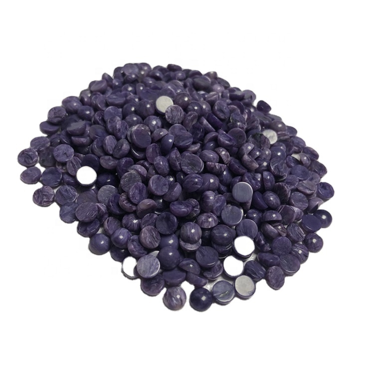 C% naturalis purpura charoite circum figura Flat Back Cabocho in jewelry 18