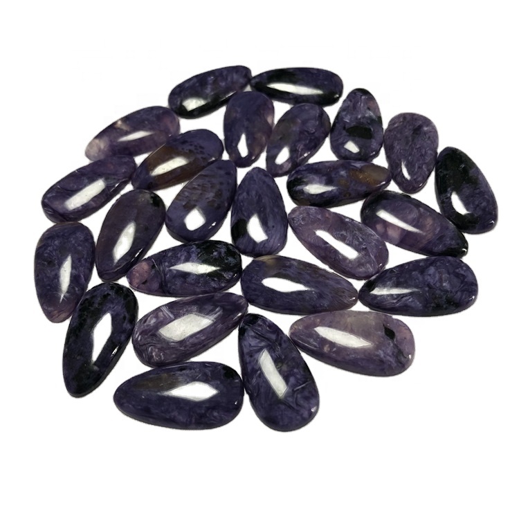Prírodná hruška tvar Charoite Cabochon Pear tvar Gemstone Veľkoobchod Charoit Lot 18