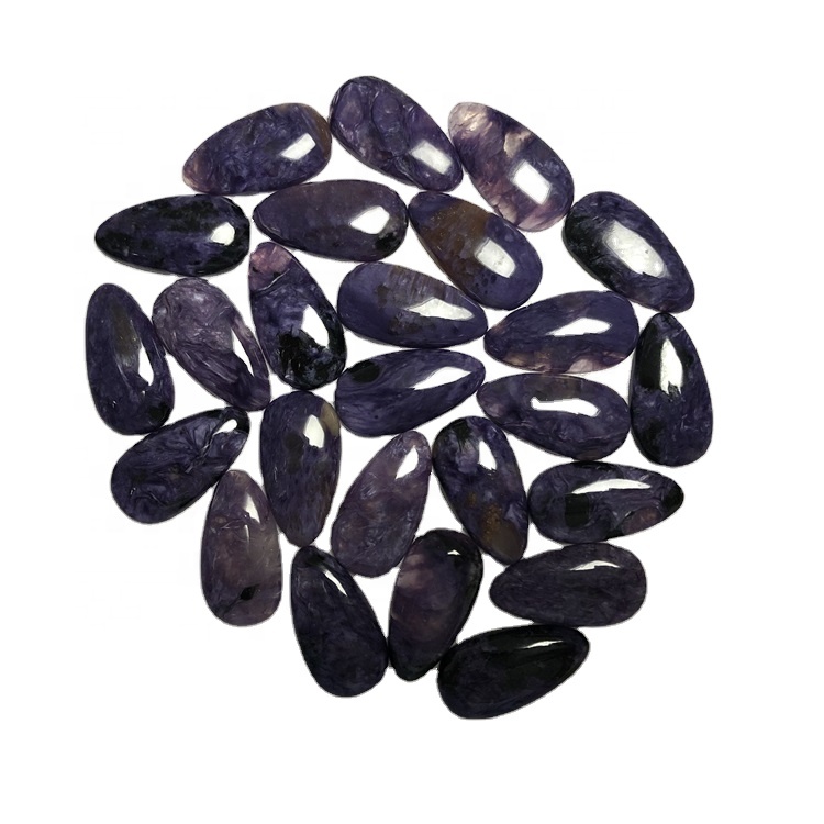 Prírodná hruška tvar Charoite Cabochon Pear tvar Gemstone Veľkoobchod Charoit Lot 22