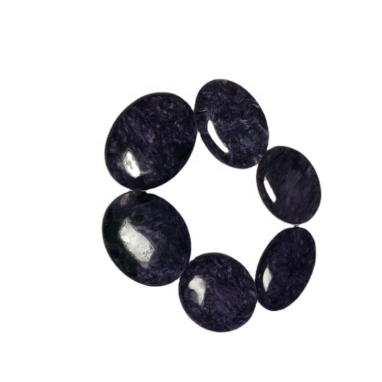 6 pcs lot charoite oval cabochon 35x26x4mm (6 copë) charoite cabochons flatback 18