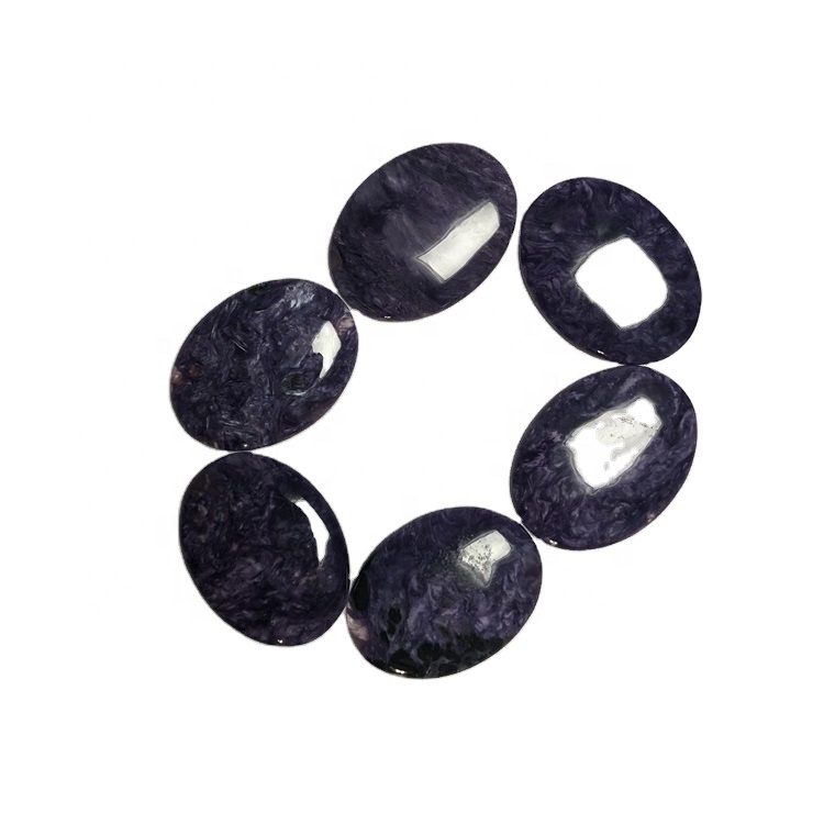 6 pcs lot charoite oval cabochon 35x26x4mm (6 copë) charoite cabochons flatback 20