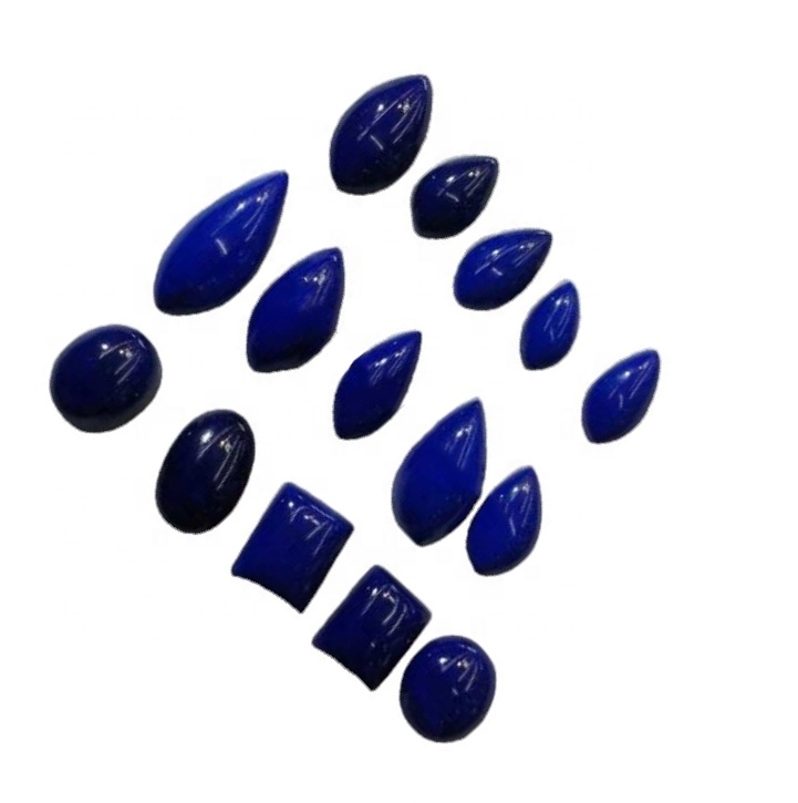 Natural Lapis Lazuli Pear Cabochon Lapis Lazuli Pear Short Teardrop Cabochon Kalibréð Stærð Gemstones 11