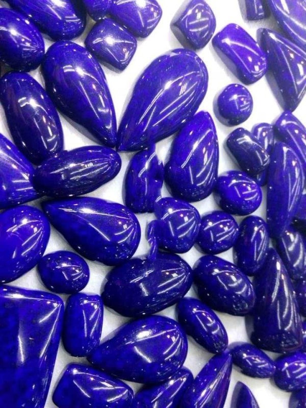 Təbii lapis lazuli cabochon oval forma çox təmiz keyfiyyətli boş gemstone 18
