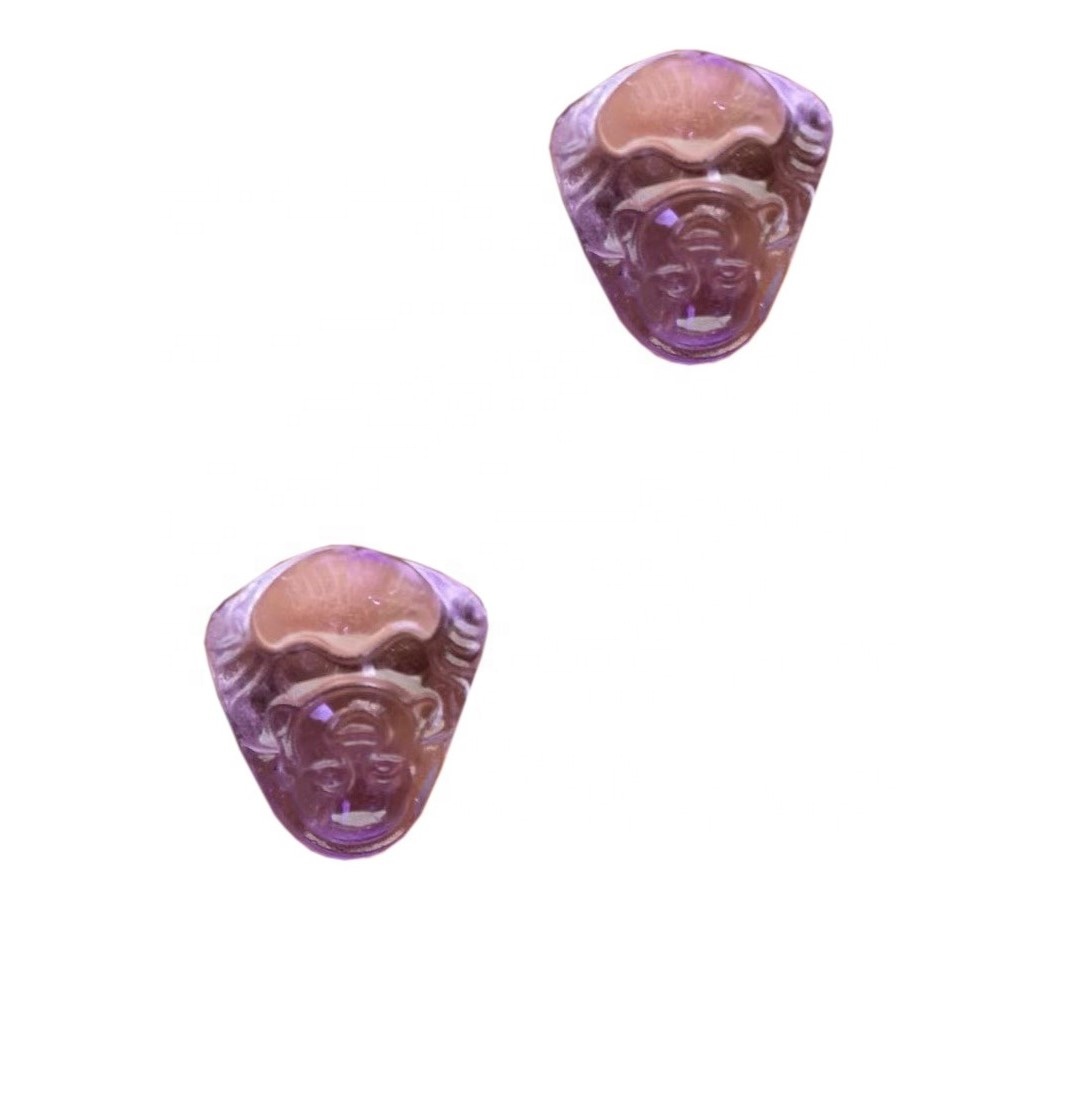 Amethyst nevetve Buddha Head Carving Filigrán Finding Gemstone Cabochon Amethyst Buddha 22