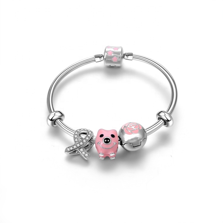 Bine cunoscute Brand Womens Gift Bangle Real Natural Crystal 925 Sterling Silver Bijuterii Charm Brațară 7