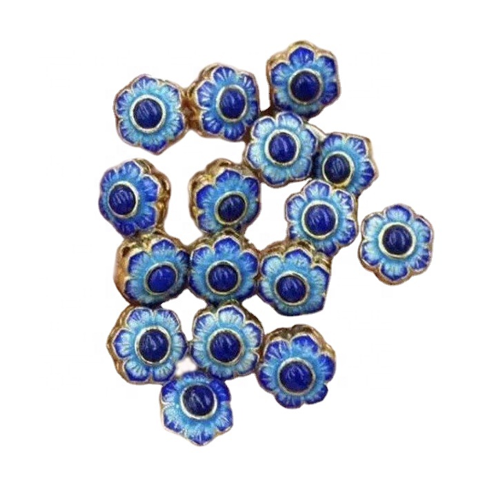 Ffitiadau Arian Cloone Naturiol gyda Jewelry Gemstone Lapis Inlaid 11