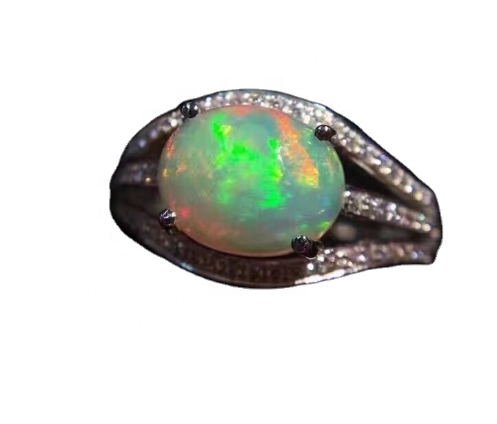 Solid Gold Scorpion Poison Dasma Silver Opal Ring 22