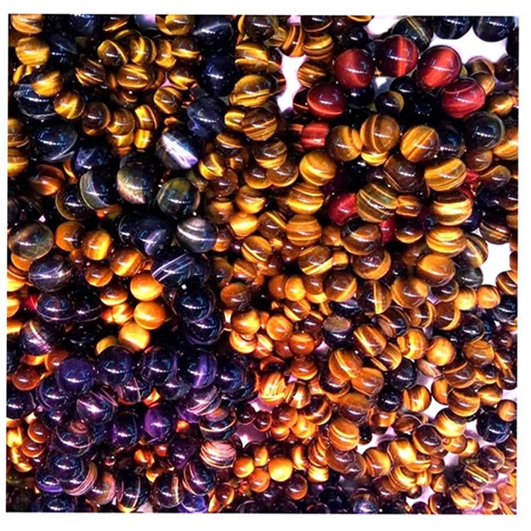 Új divat férfi stílusú natúr színes tigrisszem kerek gyöngyök karkötők hogy nagykereskedés 37