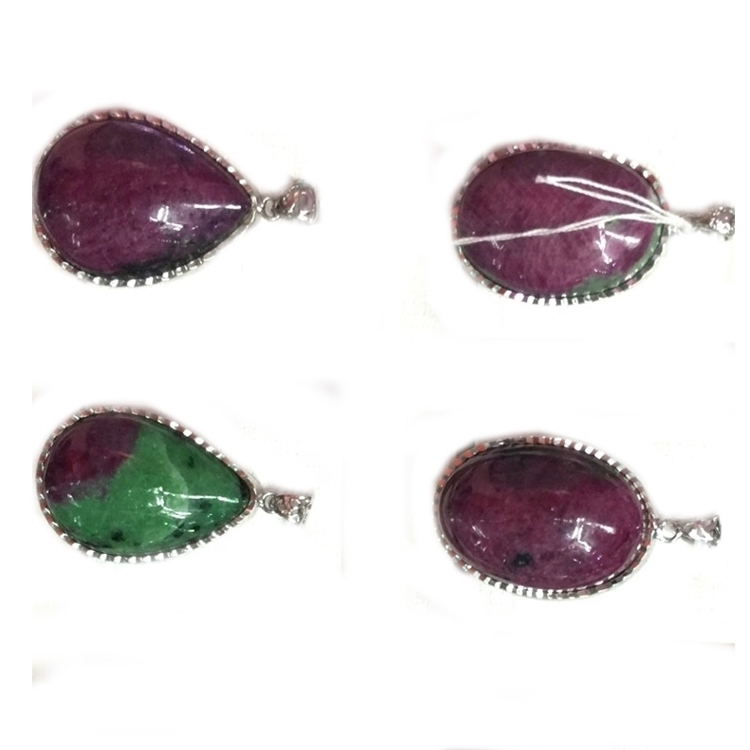 Vakre Natural Epidote Stone Wands Points Red Ruby Anheng i Green Til Salg 18