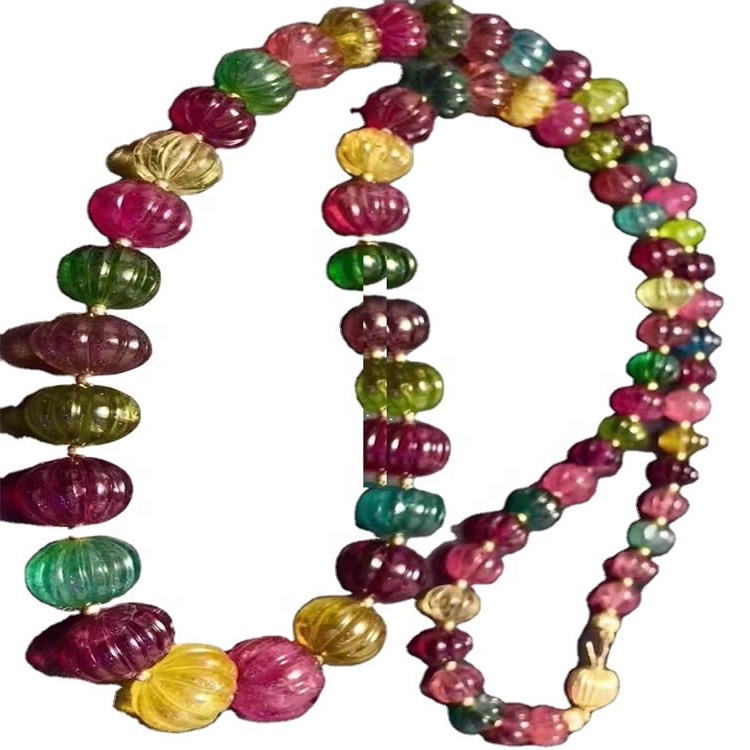 Највисок квалитет шарени турмалин рубелит природен камен здрав ѓердан 38