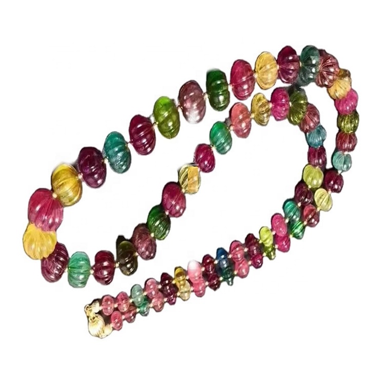 Највисок квалитет шарени турмалин рубелит природен камен здрав ѓердан 40