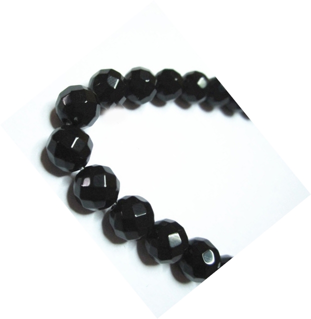 Doğal Siyah Oniks Yuvarlak Boncuk Yüksek Kaliteli Doğal Siyah Taşlar 32