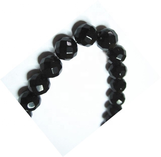 Doğal Siyah Oniks Yuvarlak Boncuk Yüksek Kaliteli Doğal Siyah Taşlar 30
