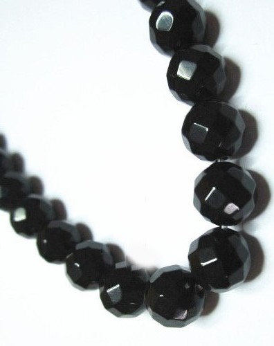 Doğal Siyah Oniks Yuvarlak Boncuk Yüksek Kaliteli Doğal Siyah Taşlar 34