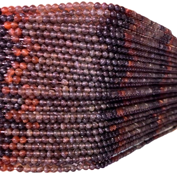 Multicolor natyral shalqi portokalli purple turmaline rrumbullakët rrumbullakët 40