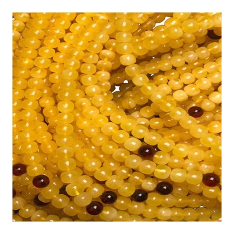 Heildverslun 8mm String Yellow Amber Beeswax Round Gemstone perlur 1strand 40cm skartgripir 7