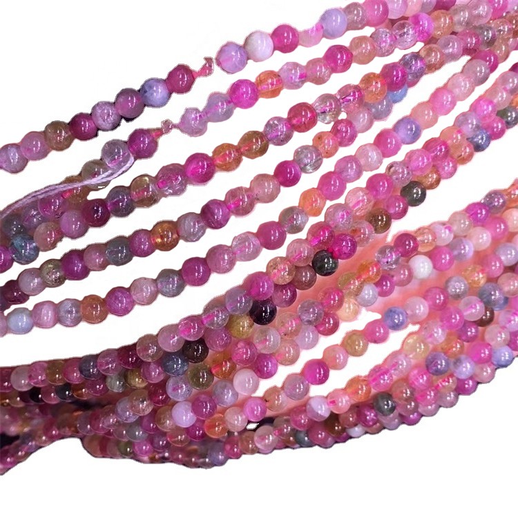 Трговија на големо уметнички турмалин шарени агат лабава камена мониста нараквица за DIY накит Изработка на додатоци 13