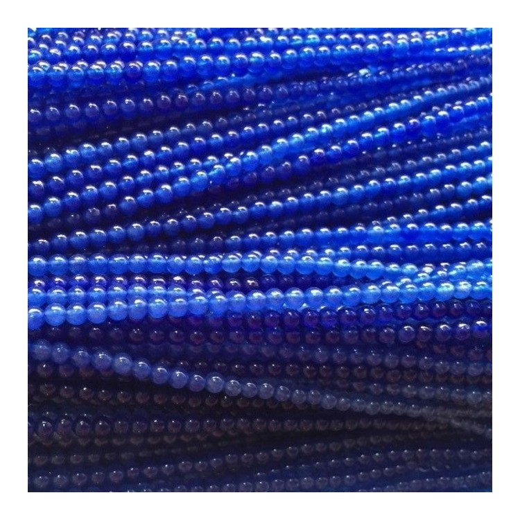 Strand af bláum Mashan Jade 6mm látlaus umferð gemstone lausar perlur 30