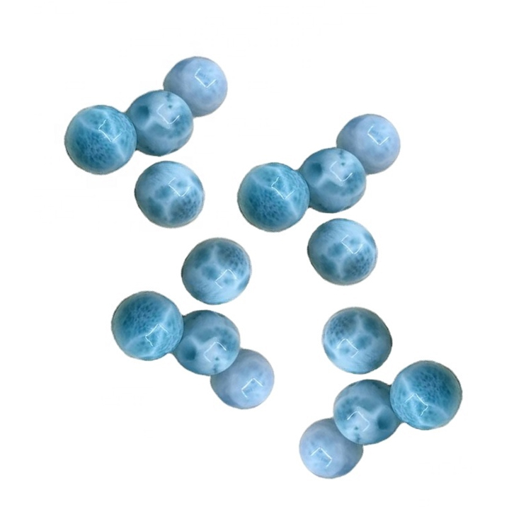 Náttúruleg larimar perlur gemstone spacer umferð perlur fyrir handverk armband armband hálsmen 7