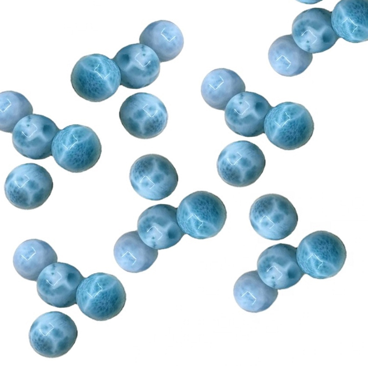 Náttúruleg larimar perlur gemstone spacer umferð perlur fyrir handverk armband armband hálsmen 9