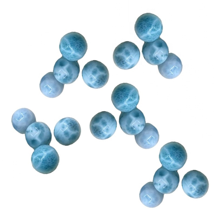 Náttúruleg larimar perlur gemstone spacer umferð perlur fyrir handverk armband armband hálsmen 11