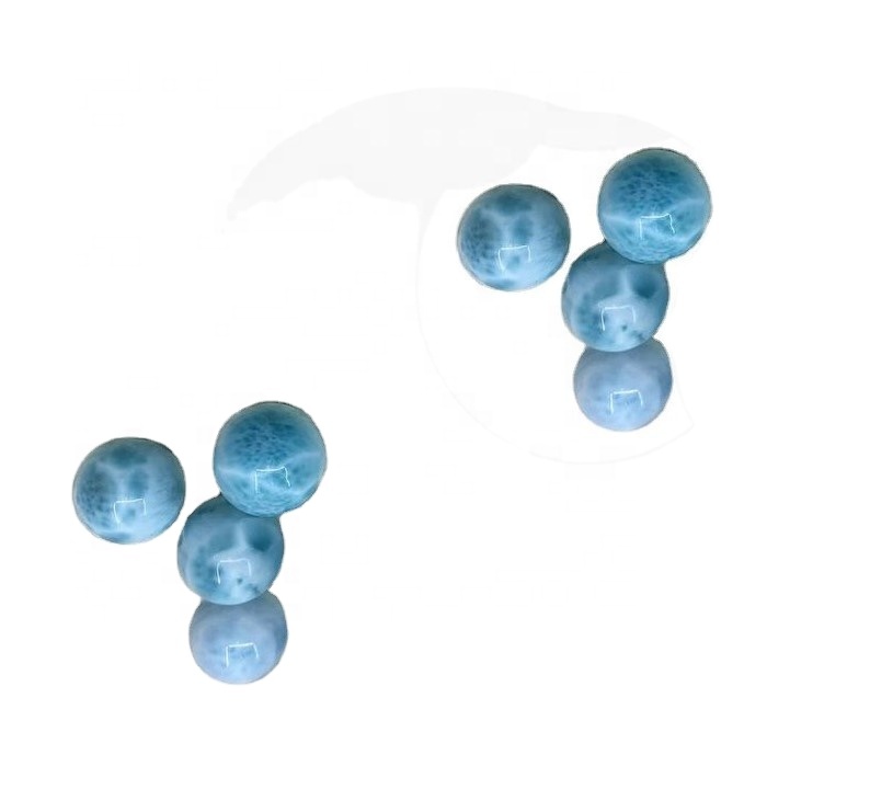 Náttúruleg larimar perlur gemstone spacer umferð perlur fyrir handverk armband armband hálsmen 15