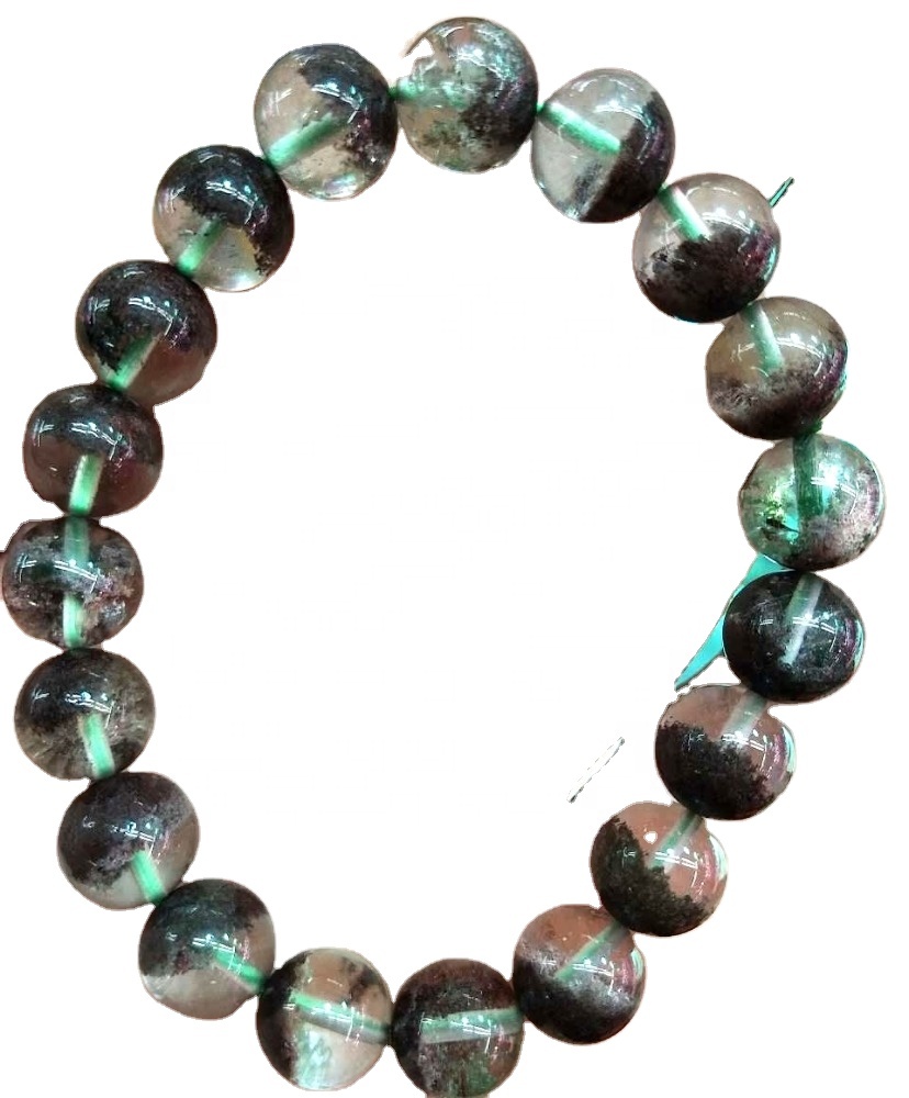Naturlig spøkelse Phantom Quartz krystall runde perler armbånd masse kvantitet gjør engros 30
