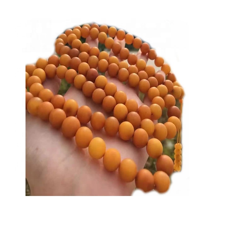 100% náttúrulegt hágæða gamalt gróft skart úr Prayer Amber hálsmeninu 30