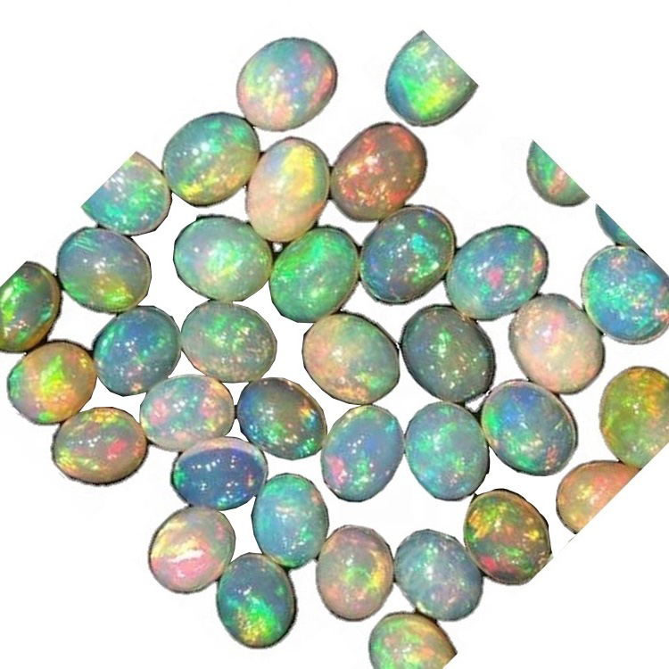 AAAA Gæði Natural White Eþíópíu Opal Cabochon með Multi Fire Lose Gemstone 13