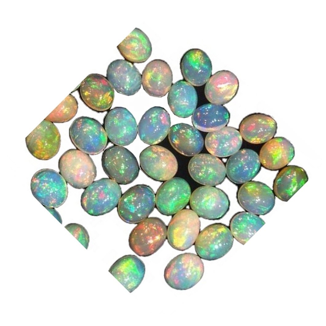 AAAA Gæði Natural White Eþíópíu Opal Cabochon með Multi Fire Lose Gemstone 17