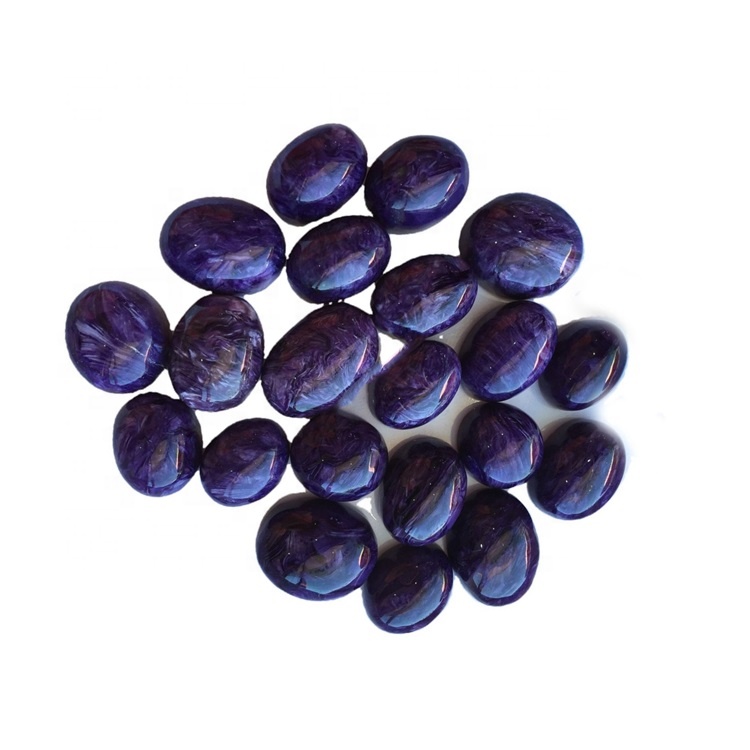 Charoite ovale prerë gur i çmuar cabochon për bizhuteri natyrore charoite cabs 31