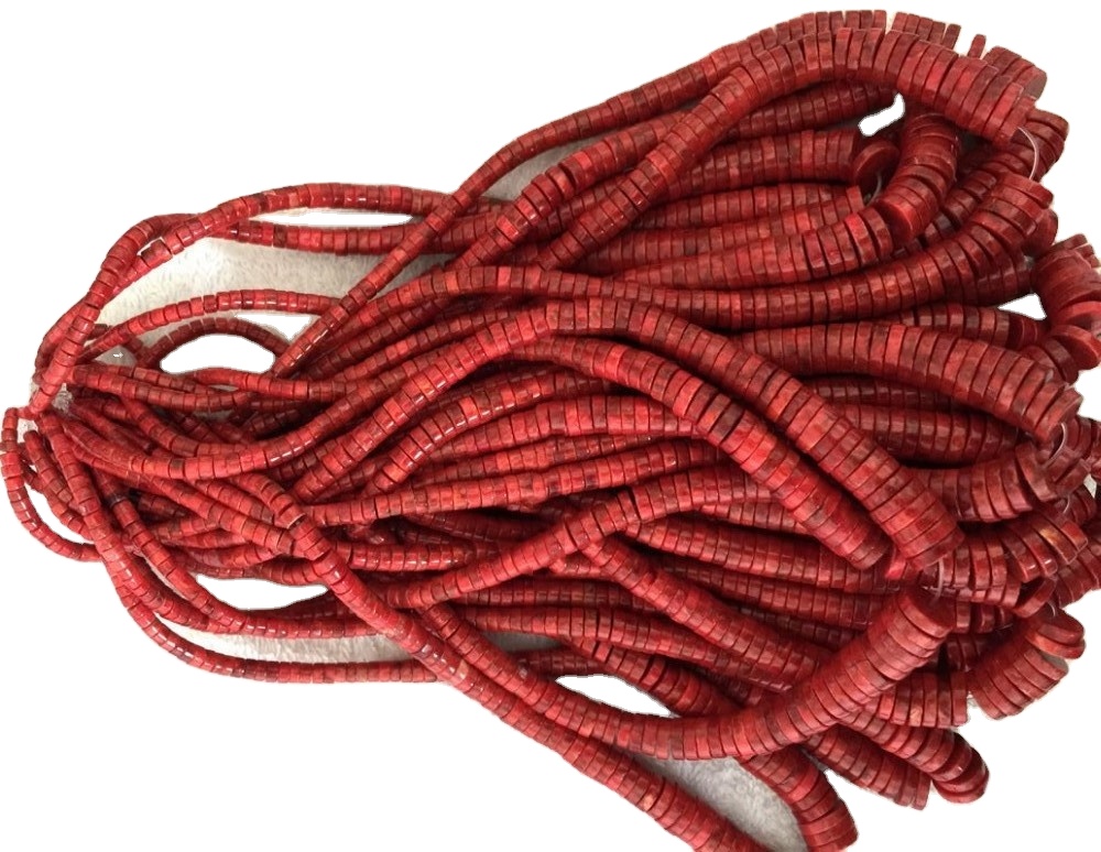 Apple Coral Heishi perlur massa magni gera heildsölu 32