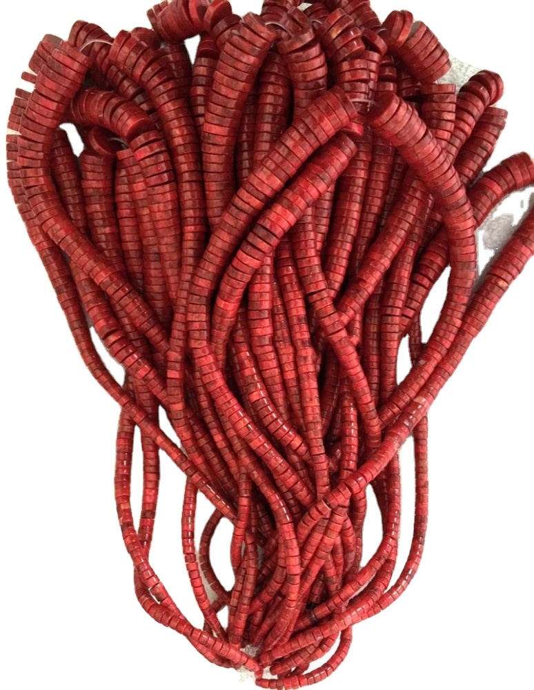 Apple Coral Heishi perlur massa magni gera heildsölu 34